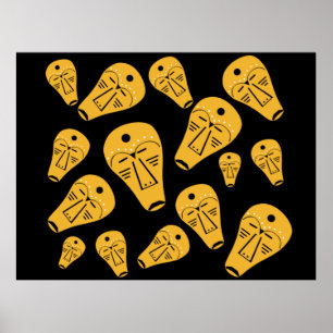 authentic abstract modern mask  poster