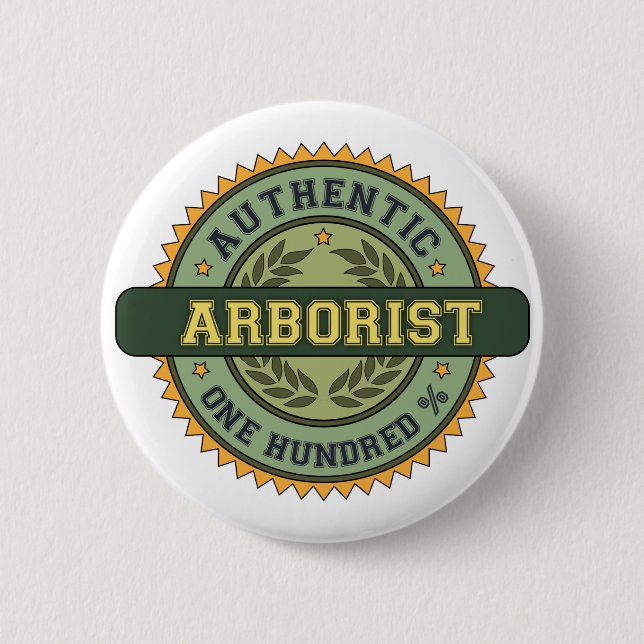 Authentic Arborist 2 Inch Round Button (Front)