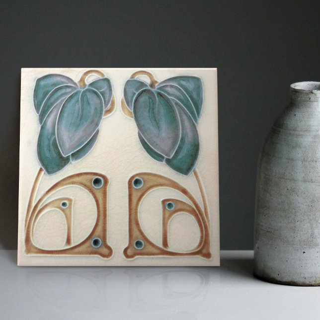 Authentic Art Nouveau John Barratt Majolica Floral Tile (Creator Uploaded)