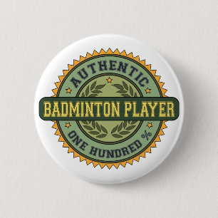 Authentic Badminton Player 2 Inch Round Button