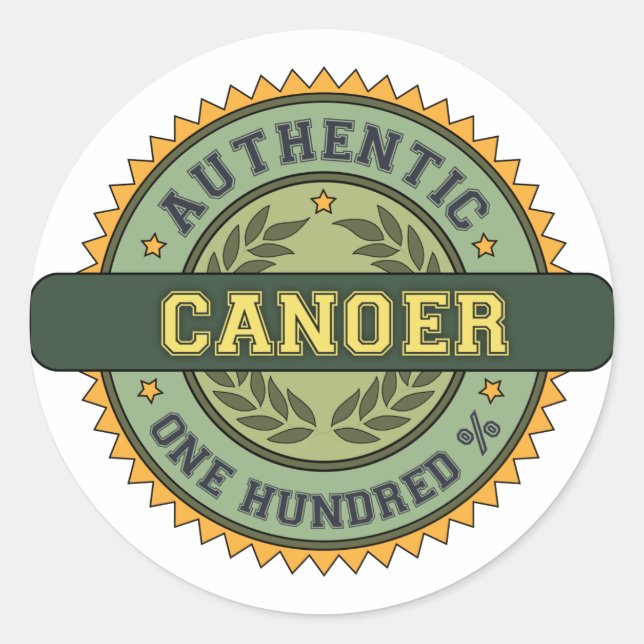 Authentic Canoer Classic Round Sticker (Front)