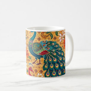 Authentic Ceylon Peacock Batik -Sri Lanka Coffee Mug