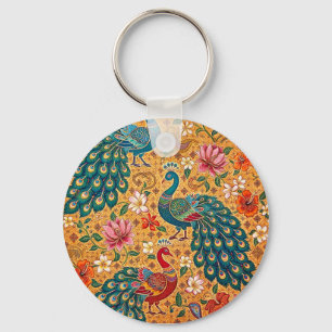Authentic Ceylon Peacock Batik -Sri Lanka Keychain
