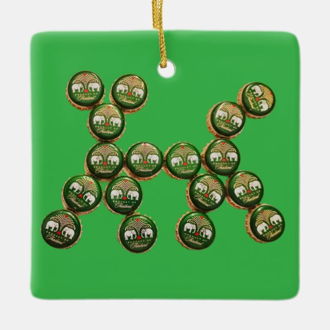 ​🐶 Authentic Chang Beer Cap Dog Ceramic Ornament (Front)