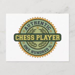 Authentic Chess Player Postcard