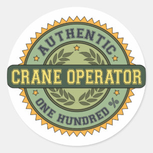 Authentic Crane Operator Classic Round Sticker