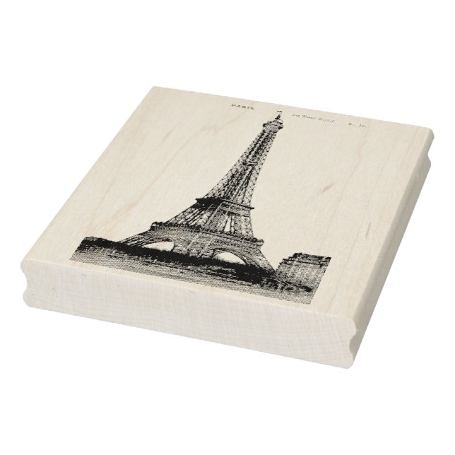 Authentic Eiffel Tower Photo Post Card Art Stamp (Stamp)