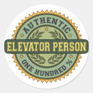 Authentic Elevator Person Classic Round Sticker