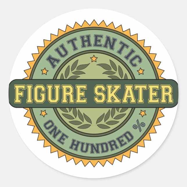 Authentic Figure Skater Classic Round Sticker (Front)
