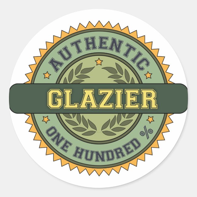 Authentic Glazier Classic Round Sticker (Front)