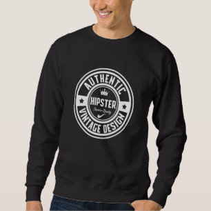Authentic Hipster Vintage Pipe Smoker Moustache Be Sweatshirt