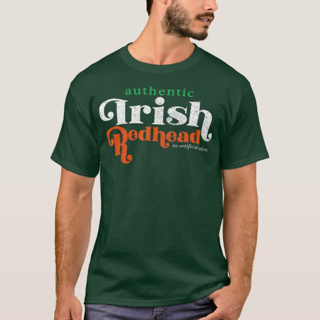 Authentic Irish Redhead Funny Red Head Gift T-Shirt (Front)