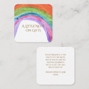 Authentic Kid's Rainbow Watercolor Birthday  Enclosure Card