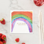 Authentic Kid's Rainbow Watercolor Birthday  Napkin<br><div class="desc">Celebrate your little one’s big day with these charming boho-chic paper napkins, designed to match your party’s sweetest moments. Featuring a delightful, naive watercolor rainbow that looks like it was painted by a child, this design adds warmth and authenticity to your table setting. Authentic Child’s Art: The soft, colorful rainbow...</div>