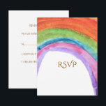 Authentic Kid's Rainbow Watercolor Birthday  RSVP Card<br><div class="desc">Complete your rainbow-themed birthday suite with this charming RSVP card. Featuring an authentic, hand-painted watercolor rainbow by a young artist, this card brings a touch of naive beauty and warmth to your celebration. ​Heartfelt Design: Centered around a sweet, child-drawn rainbow arch in vibrant colors. ​Easy Customization: Perfectly set up for...</div>