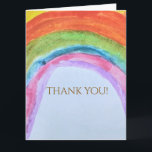 Authentic Kid's Rainbow Watercolor Birthday Thank You Card<br><div class="desc">Celebrate your little one’s special day with this boho rainbow birthday invitation featuring a soft watercolor design and charming childlike style. This folded invitation card combines trendy boho aesthetics with a warm, playful feel, making it perfect for a 1st birthday party, baby shower, or kids' celebration. The delicate watercolor rainbow...</div>