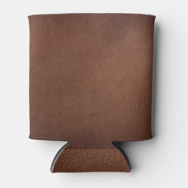 Authentic leather texture, genuine background. can cooler (Front)