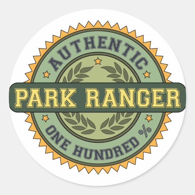 Authentic Park Ranger Classic Round Sticker (Front)
