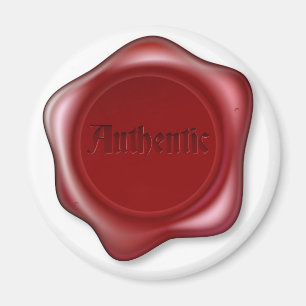 Authentic red wax seal illustration magnet