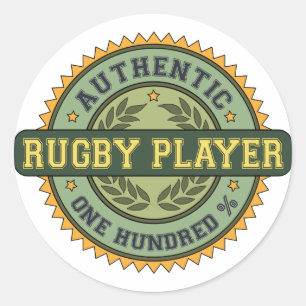 Authentic Rugby Player Classic Round Sticker