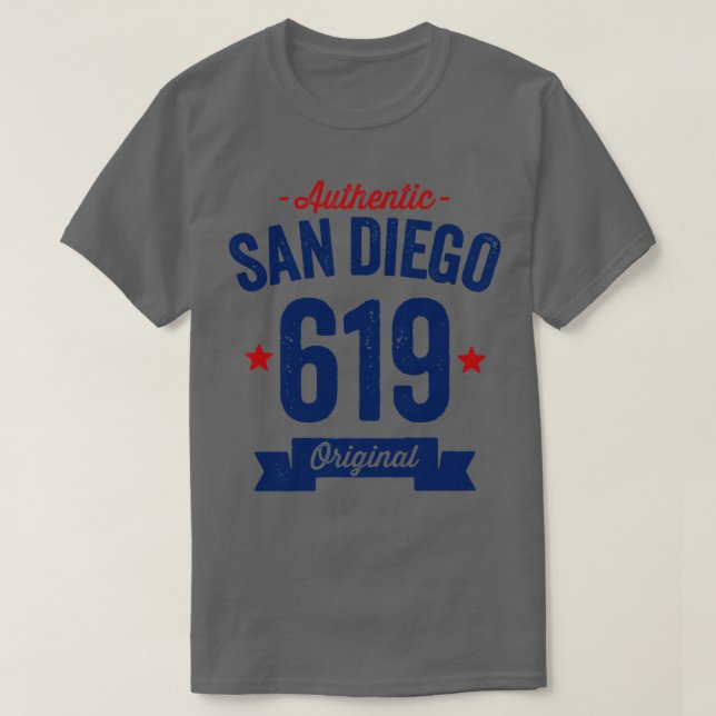 Authentic San Diego 619 Area Code T-Shirt (Design Front)