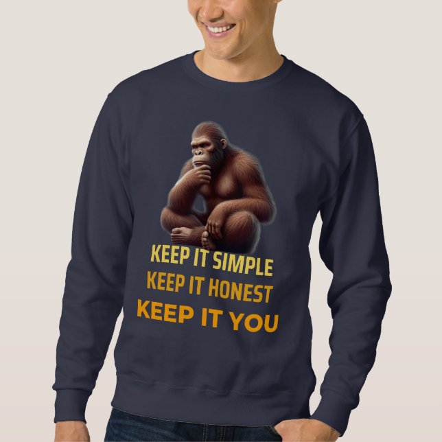 Authentic Self Tee: Embrace Simplicity, Honesty Sweatshirt (Front)