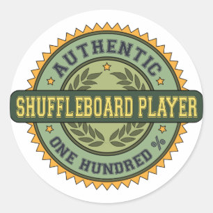 Authentic Shuffleboard Player Classic Round Sticker