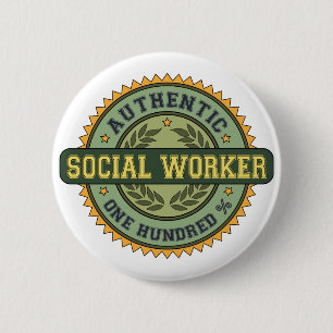 Authentic Social Worker 2 Inch Round Button