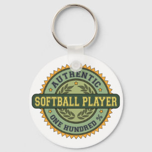 Authentic Softball Player Keychain