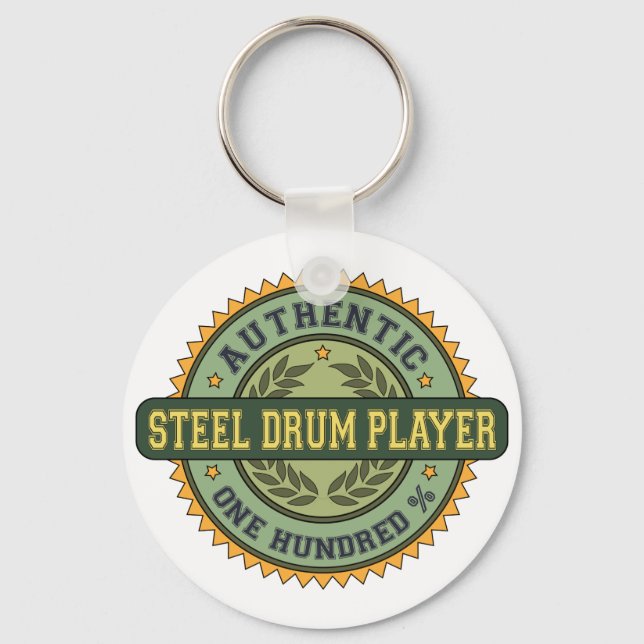 Authentic Steel Drum Player Keychain (Front)