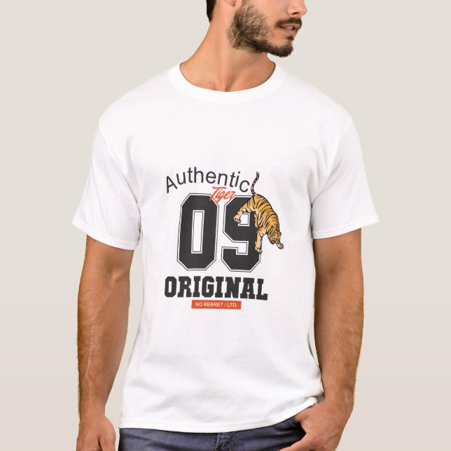 Authentic Tiger 09 Original" Graphic T-Shirt (Front)