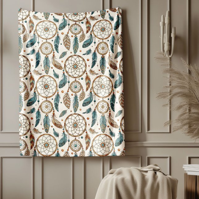 Authentic Tribal Bold Ethnic Patterns dreamcatcher Fleece Blanket (Authentic Tribal Bold Ethnic Patterns dreamcatcher Fleece Blanket)