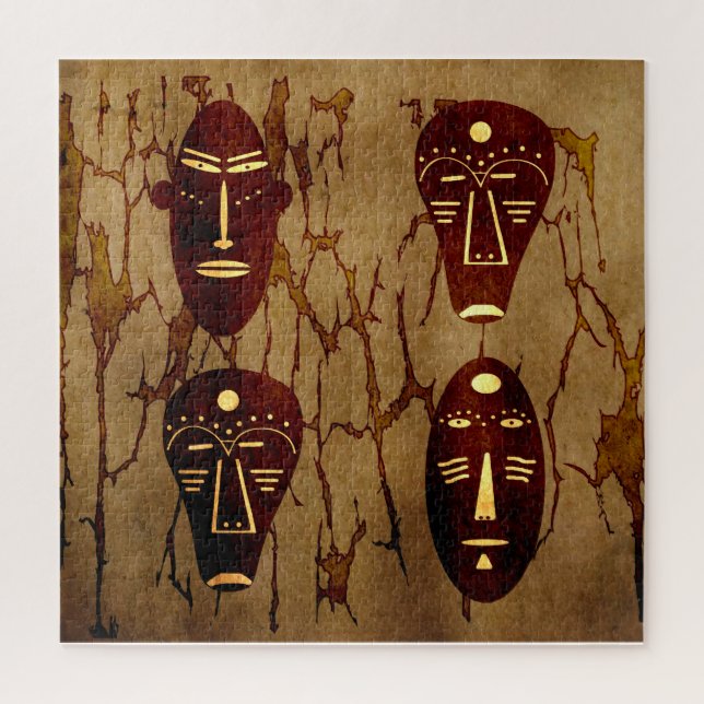 Authentic tribal masks jigsaw puzzle (Vertical)