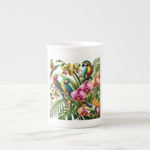 Authentic Tropical Birds & Flora Bone China Mug. Mug