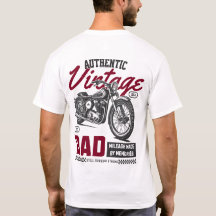 Authentic Vintage Dad Motorcycle back print Tee