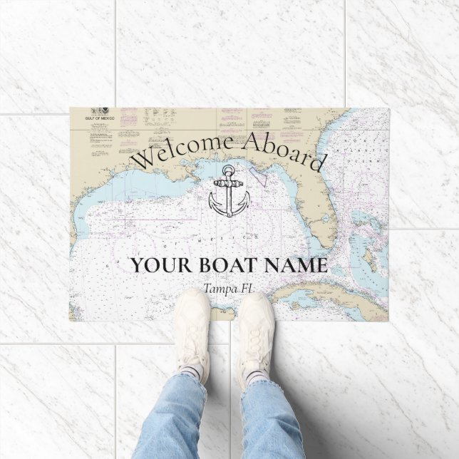 🌊⚓ Authentic Vintage Gulf of Mexico Nautical Doormat (Indoor)