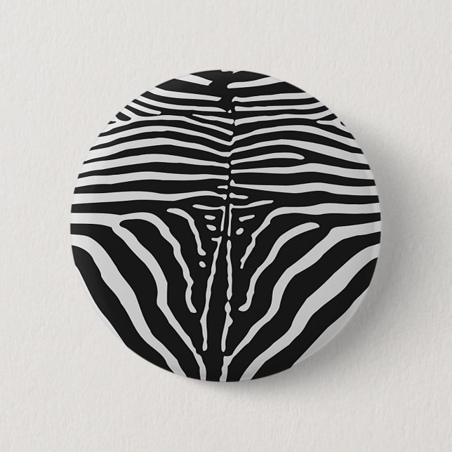 Authentic Zebra Skin Print - black white stripe 2 Inch Round Button (Front)