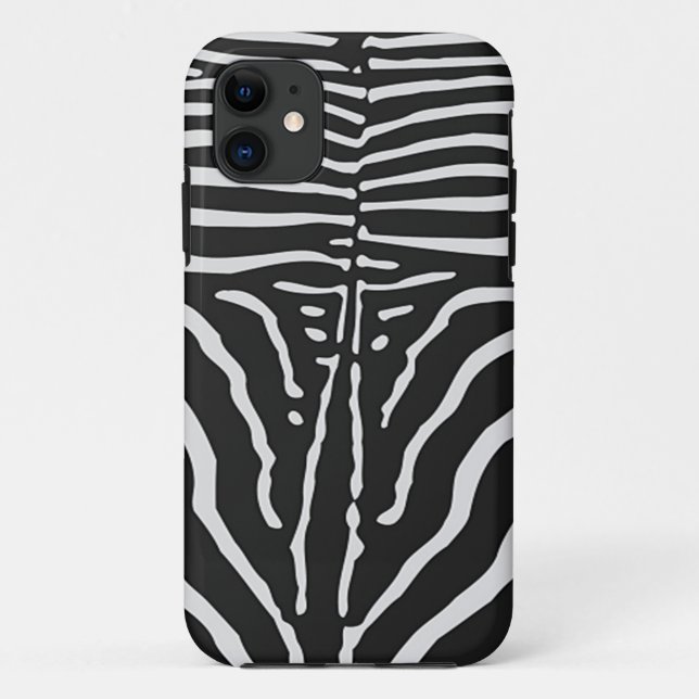 Authentic Zebra Skin Print - black white stripe Case-Mate iPhone Case (Back)