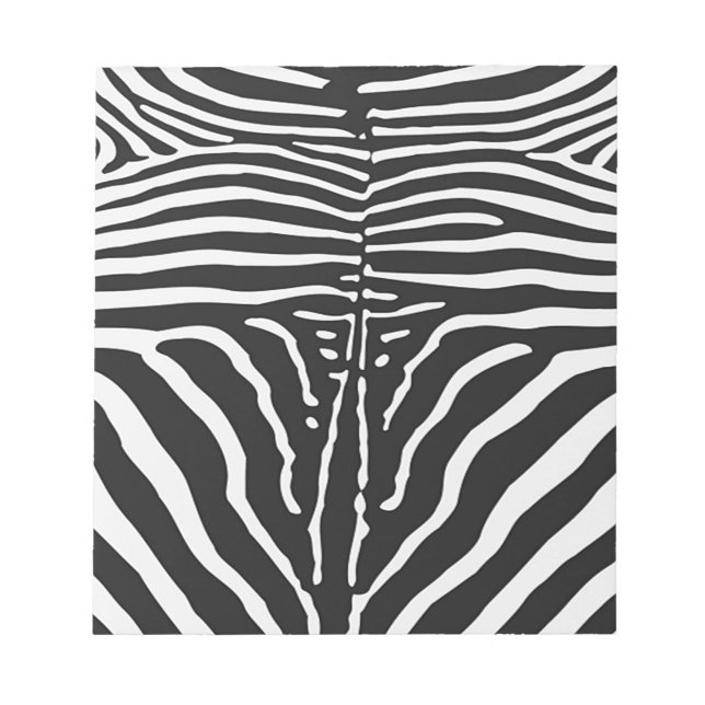 Authentic Zebra Skin Print - black white stripe Notepad (Front)