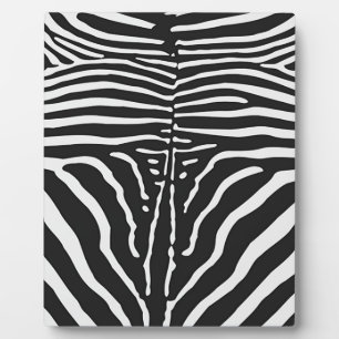 Authentic Zebra Skin Print - black white stripe Plaque