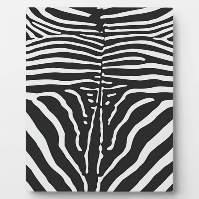 Authentic Zebra Skin Print - black white stripe Plaque (Front)