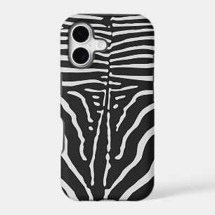 Authentic Zebra Skin Print - noir blanc strié