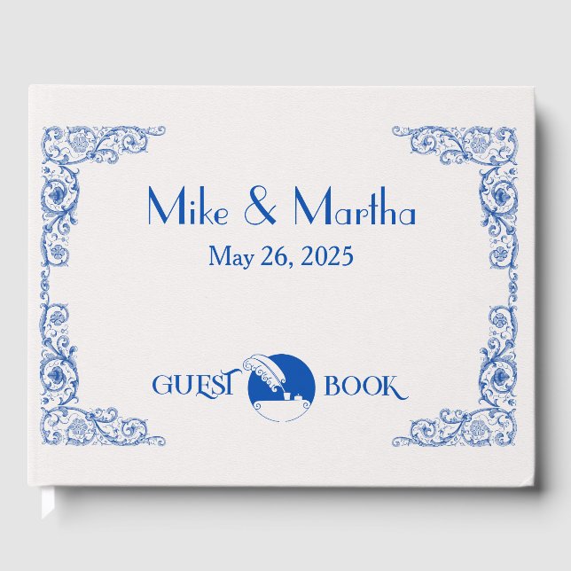 Authentique livre d'hôtes Mariage Art Déco Vintage (Recto)