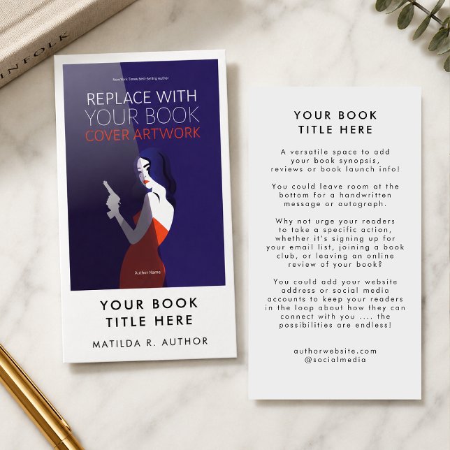 Author Book Launch Promotion Business Cards (Custom author business cards with book cover artwork for signings, launches, and reader events)