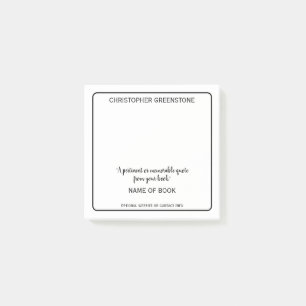 Author Book Promotional Post-it Notes