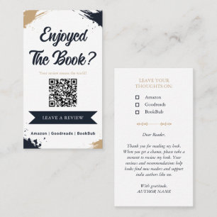 Author Book Review Request QR Code Thank you Business Card