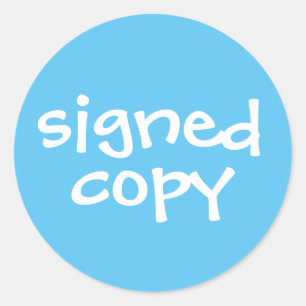 Author Book Signed Copy Blue Classic Round Sticker