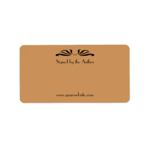 Author Bookplate Signed by Author Antique Swirl Label