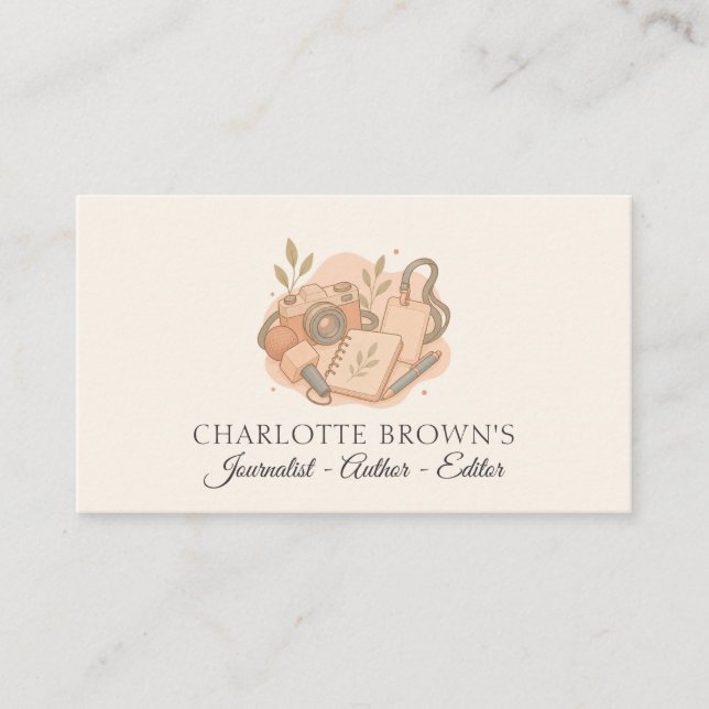 Author, Editor Journalism Business Card (Front)
