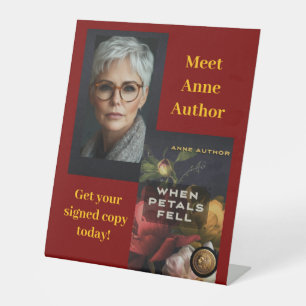 Author Event Table Signage and Photos Pedestal Sign